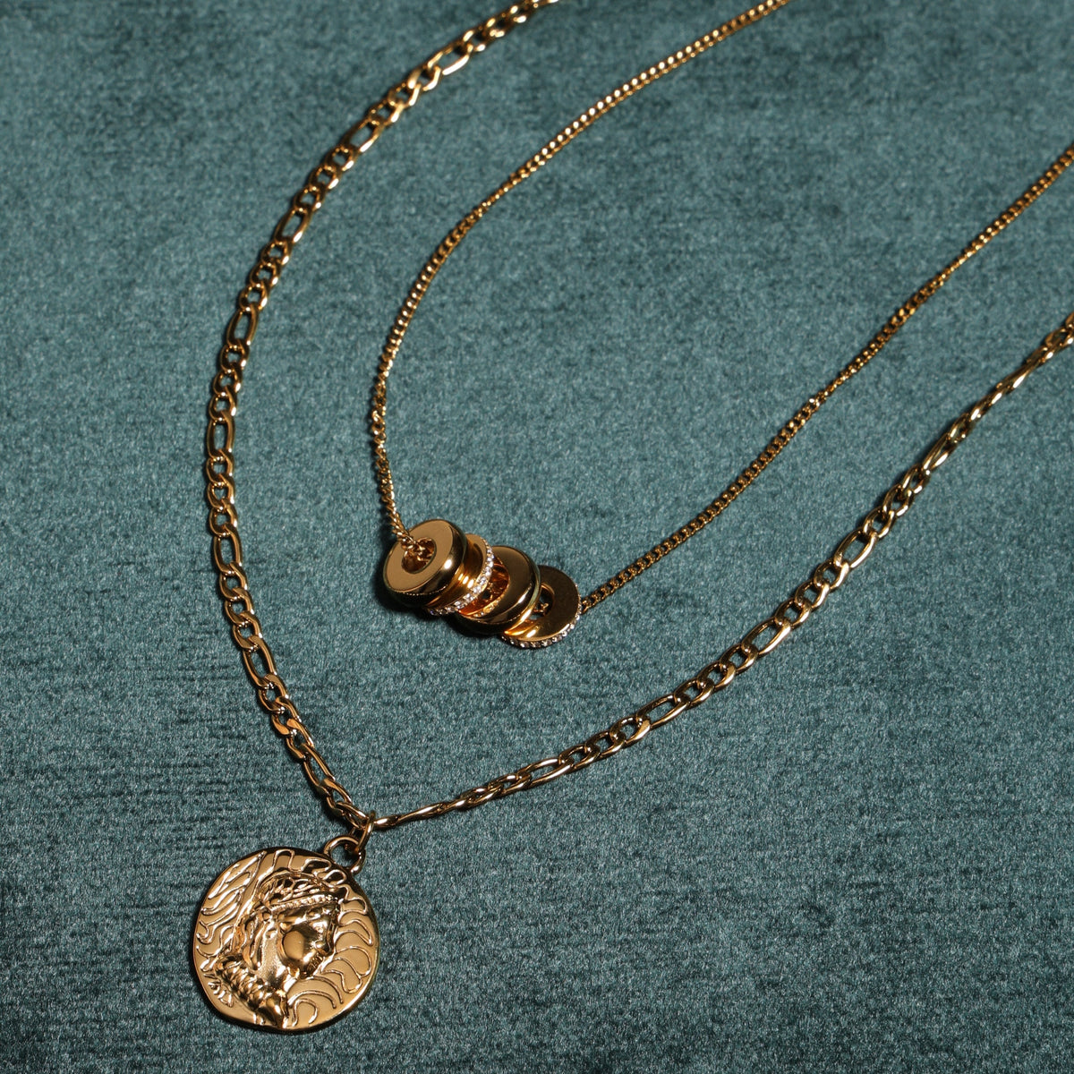 Triple Ring Zircon Necklace — Monte Carlo