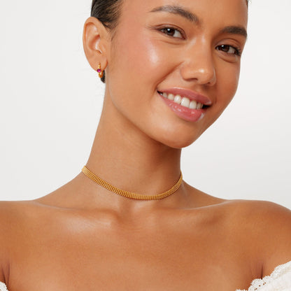 Mesh Choker Necklace, 6 mm, 18K Gold PVD Steel