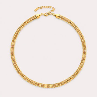 Mesh Choker Necklace, 6 mm, 18K Gold PVD Steel