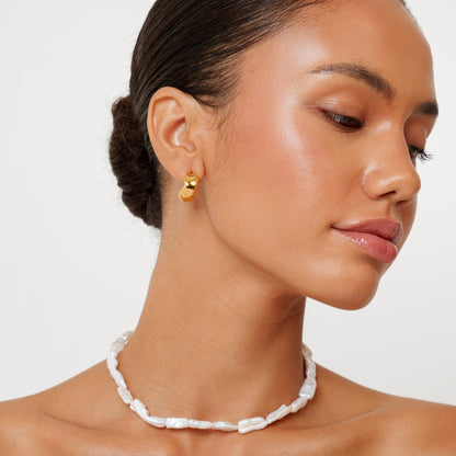Sculpted Open Hoop Earrings, 16 mm — Molten