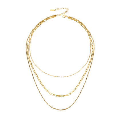 Triple Layer Chain Necklace — Saona