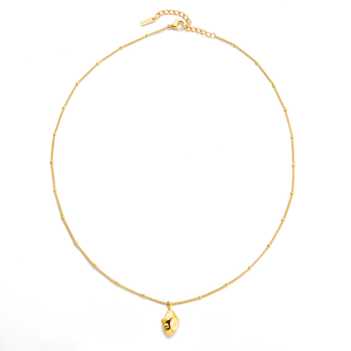Organic Nugget Pendant Necklace — Goldie
