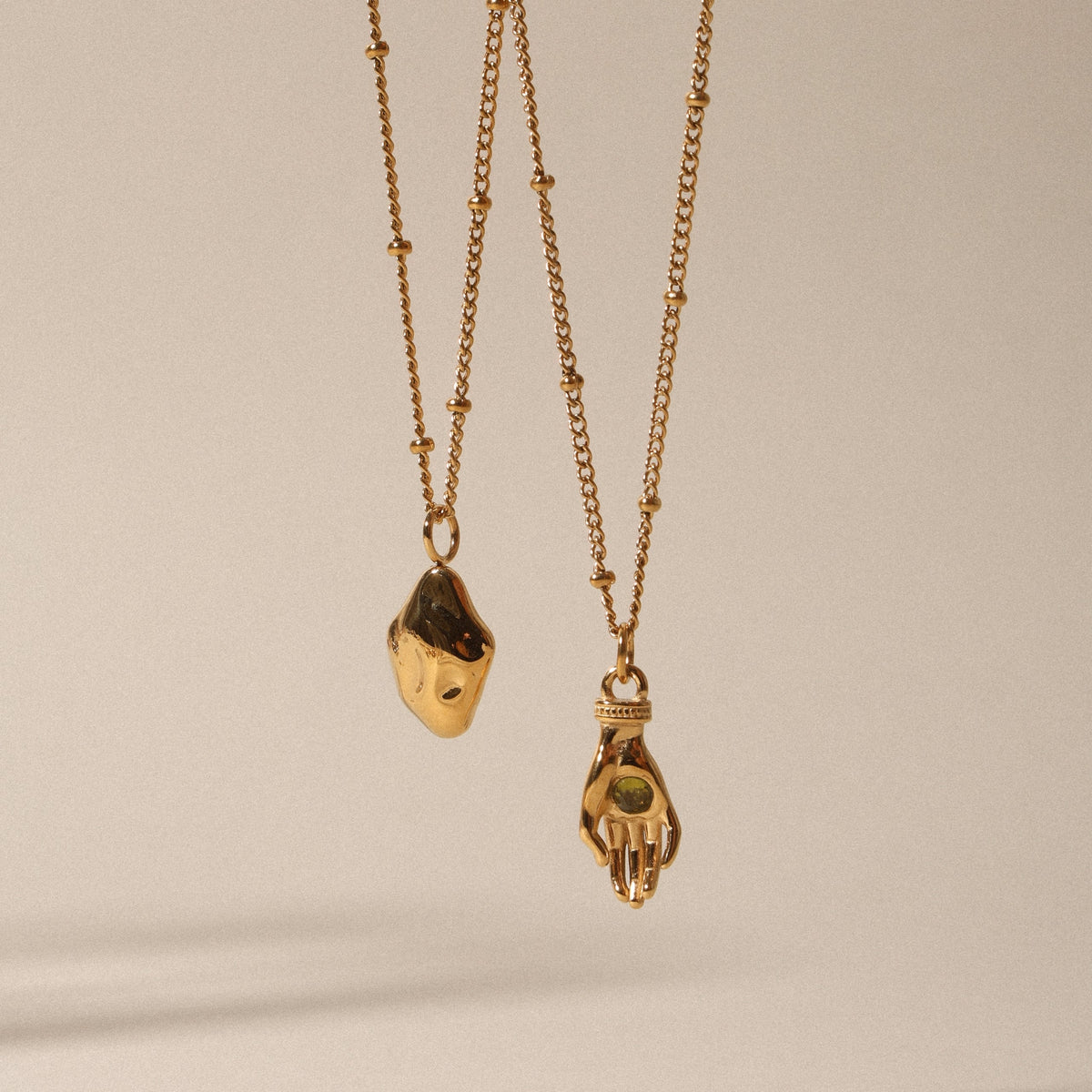 Organic Nugget Pendant Necklace — Goldie