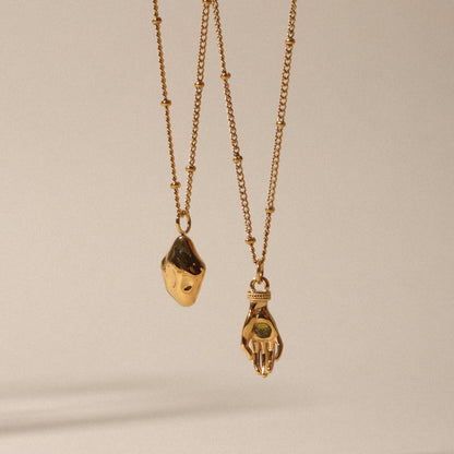 Organic Nugget Pendant Necklace — Goldie