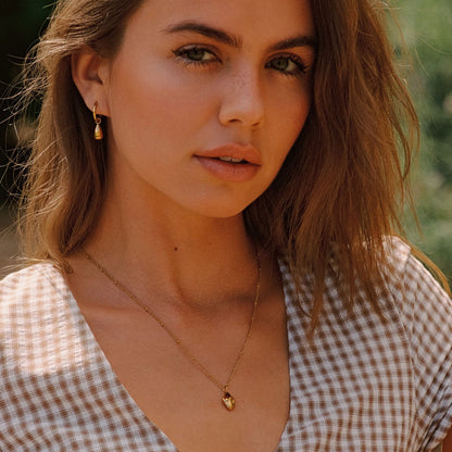 Organic Nugget Pendant Necklace — Goldie