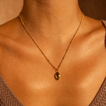 Organic Nugget Pendant Necklace — Goldie