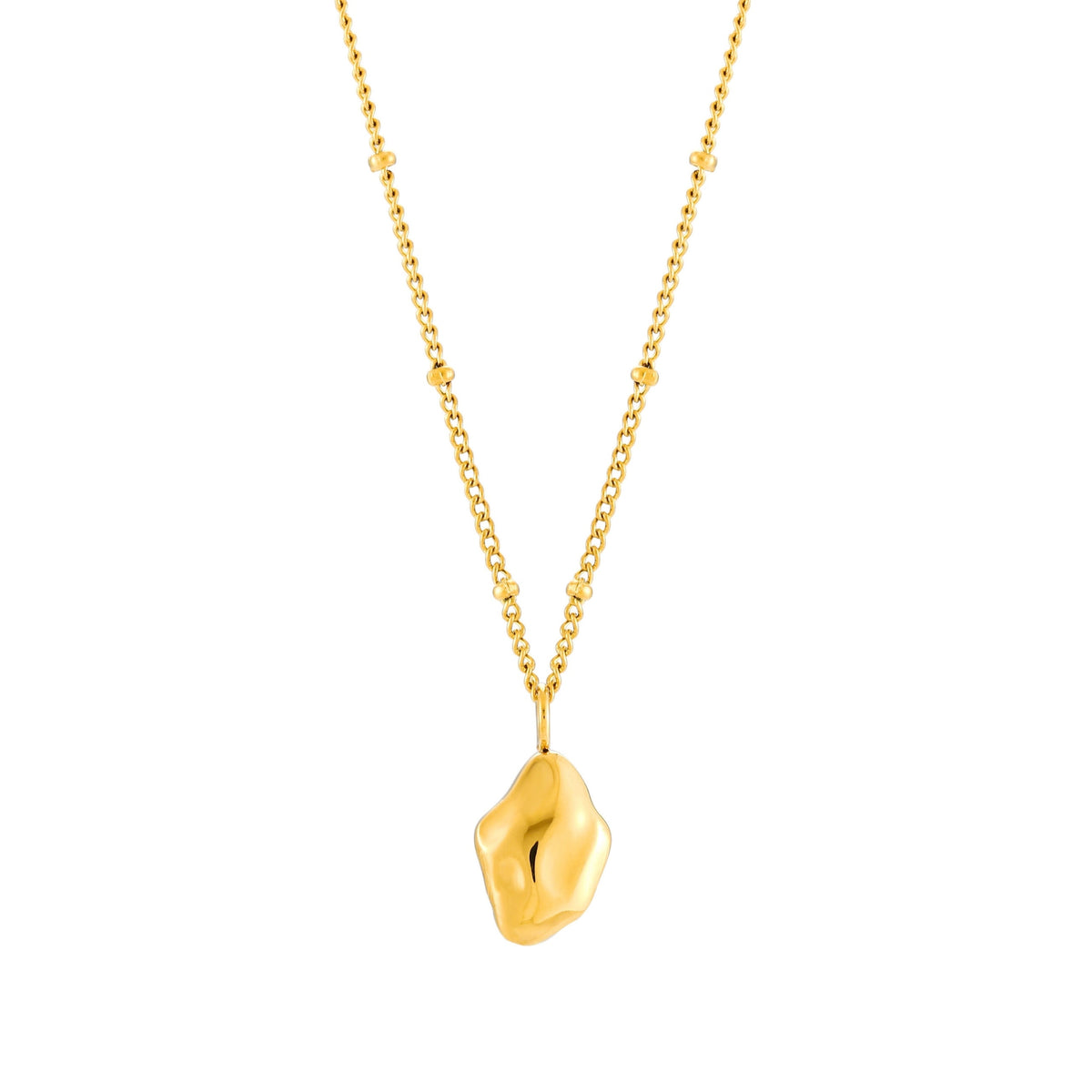 Organic Nugget Pendant Necklace — Goldie