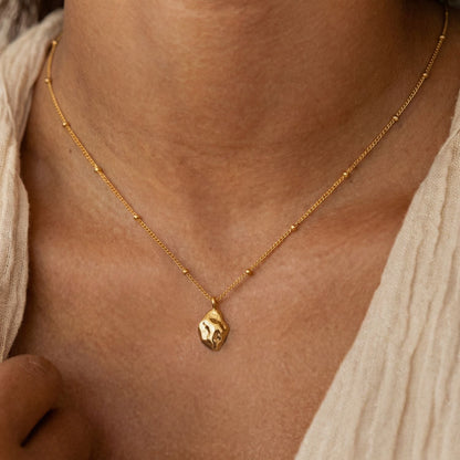 Organic Nugget Pendant Necklace — Goldie