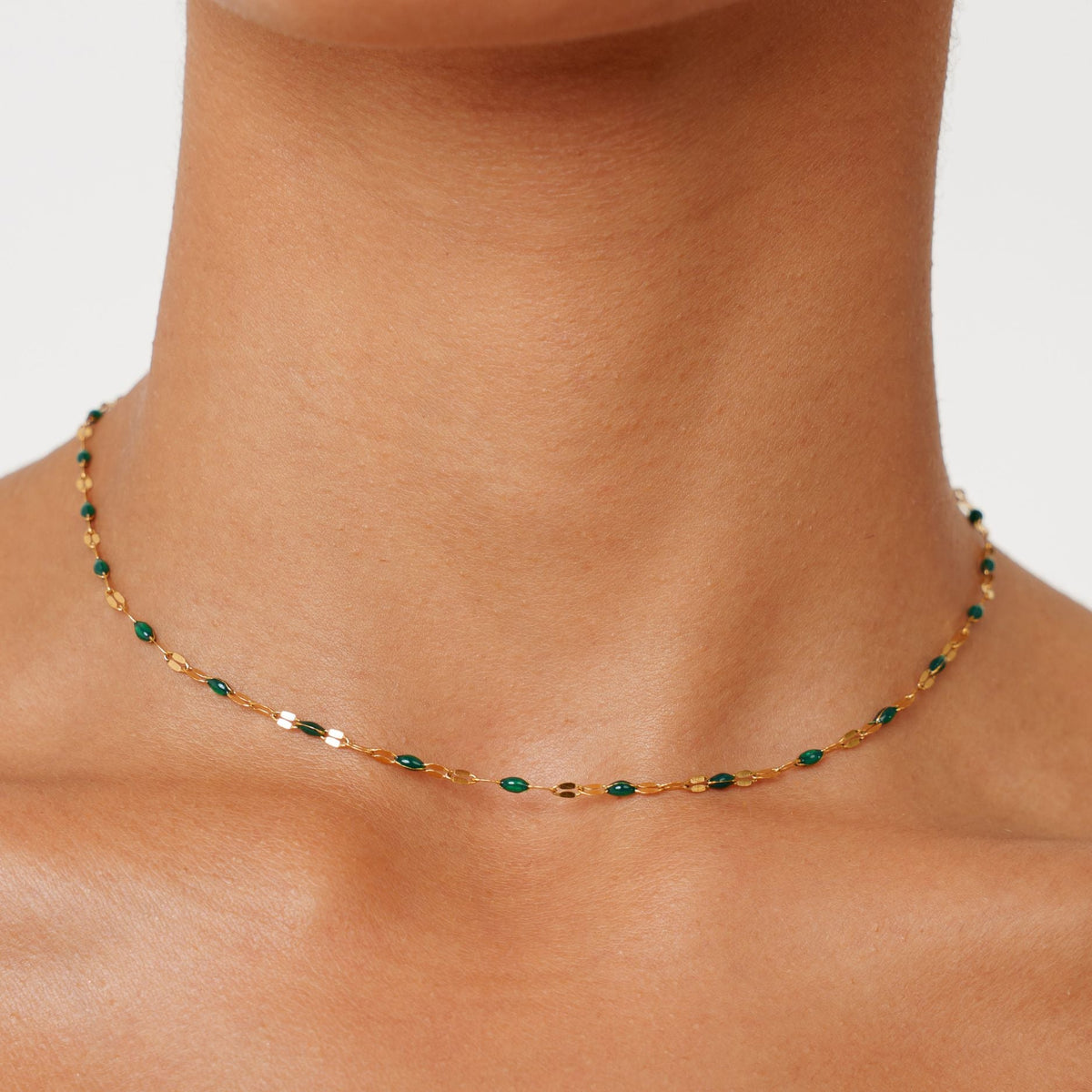 Green Enamel Choker Necklace — Emerald Coast