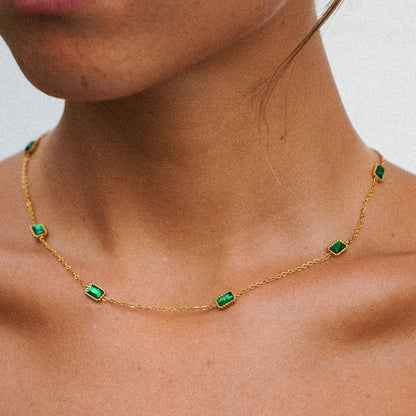 Green Rectangular Station Necklace — Raja Ampat