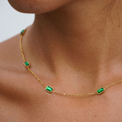 Green Rectangular Station Necklace — Raja Ampat