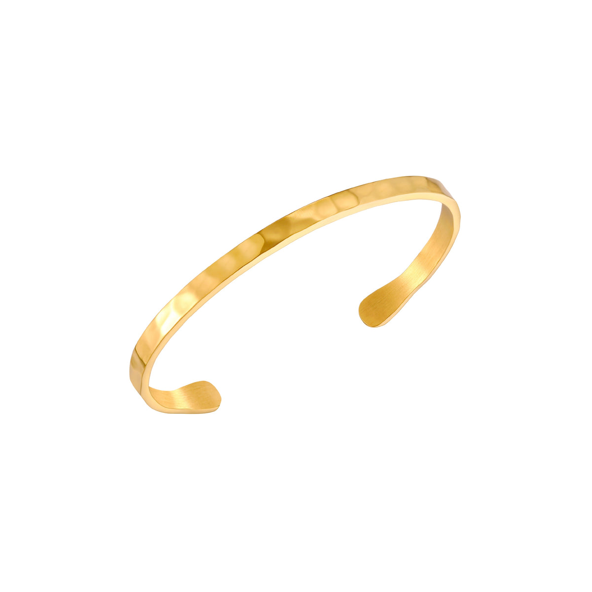 Hammered Open Cuff Bracelet, 4.4 mm, Steel