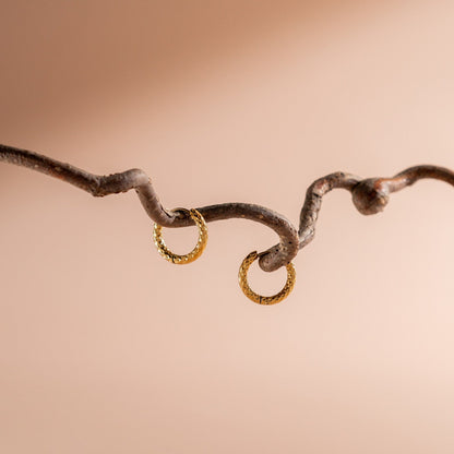 Hammered Hoop Earrings, 17 mm