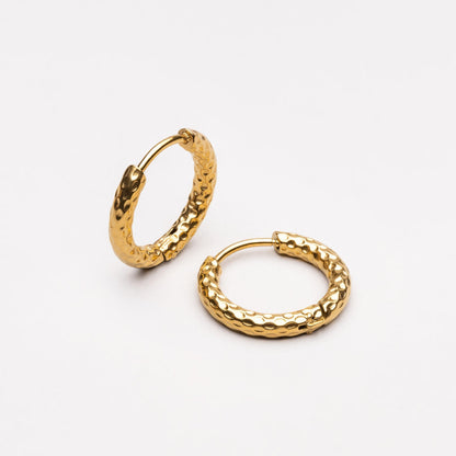 Hammered Hoop Earrings, 17 mm