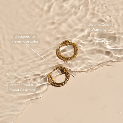 Hammered Hoop Earrings, 17 mm