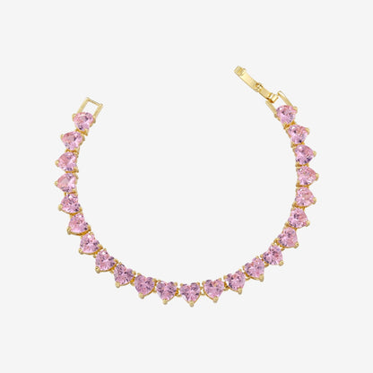 Pink Heart Tennis Bracelet — Amalfi Rose