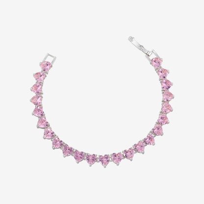 Pink Heart Tennis Bracelet — Amalfi Rose