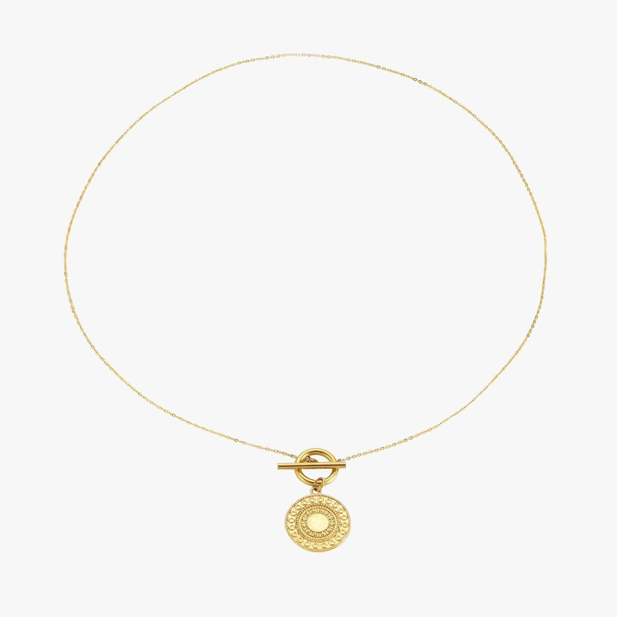 Sun Coin Toggle Necklace, 15 mm — Helios