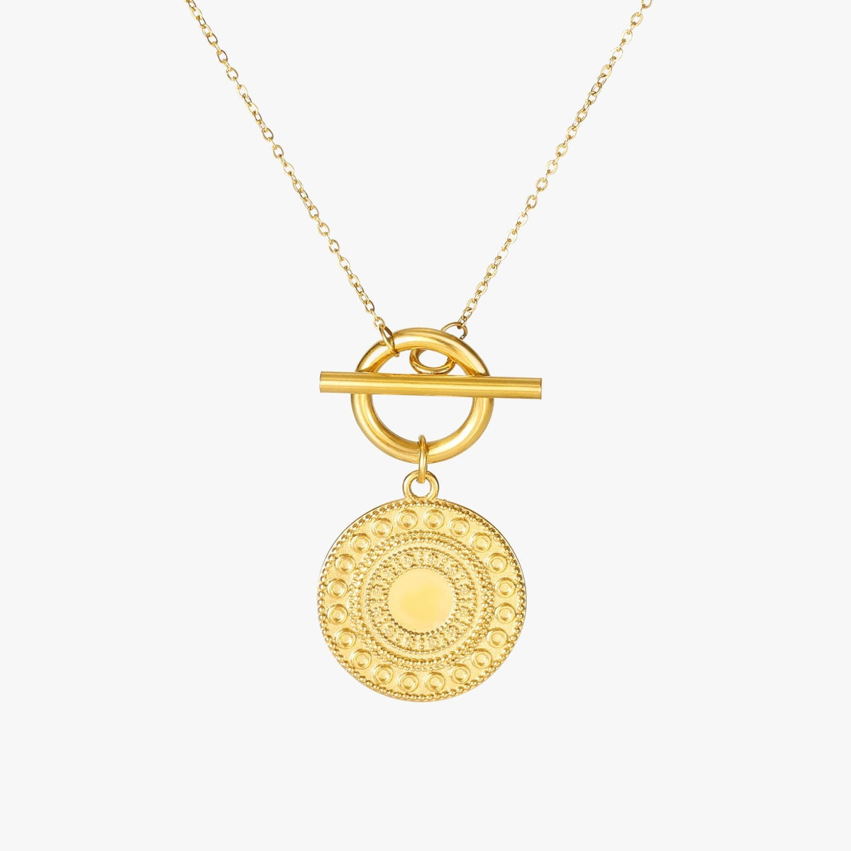 Sun Coin Toggle Necklace, 15 mm — Helios