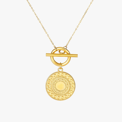 Sun Coin Toggle Necklace, 15 mm — Helios