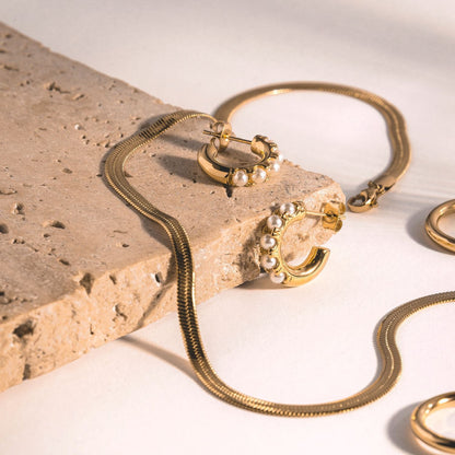 Herringbone Choker, 4 mm, 39–44 cm — Kauai
