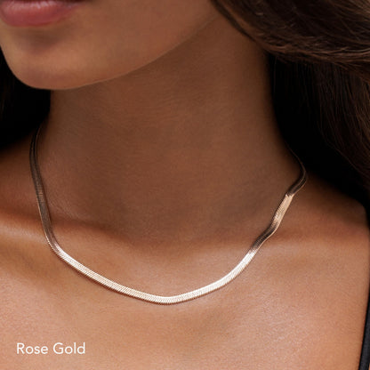 Herringbone Choker, 4 mm, 39–44 cm — Kauai