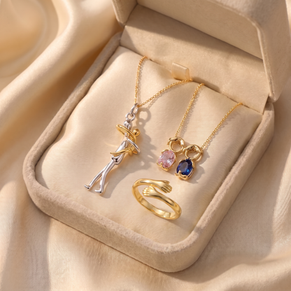 Forever Mine and Embrace Necklace Ring Set