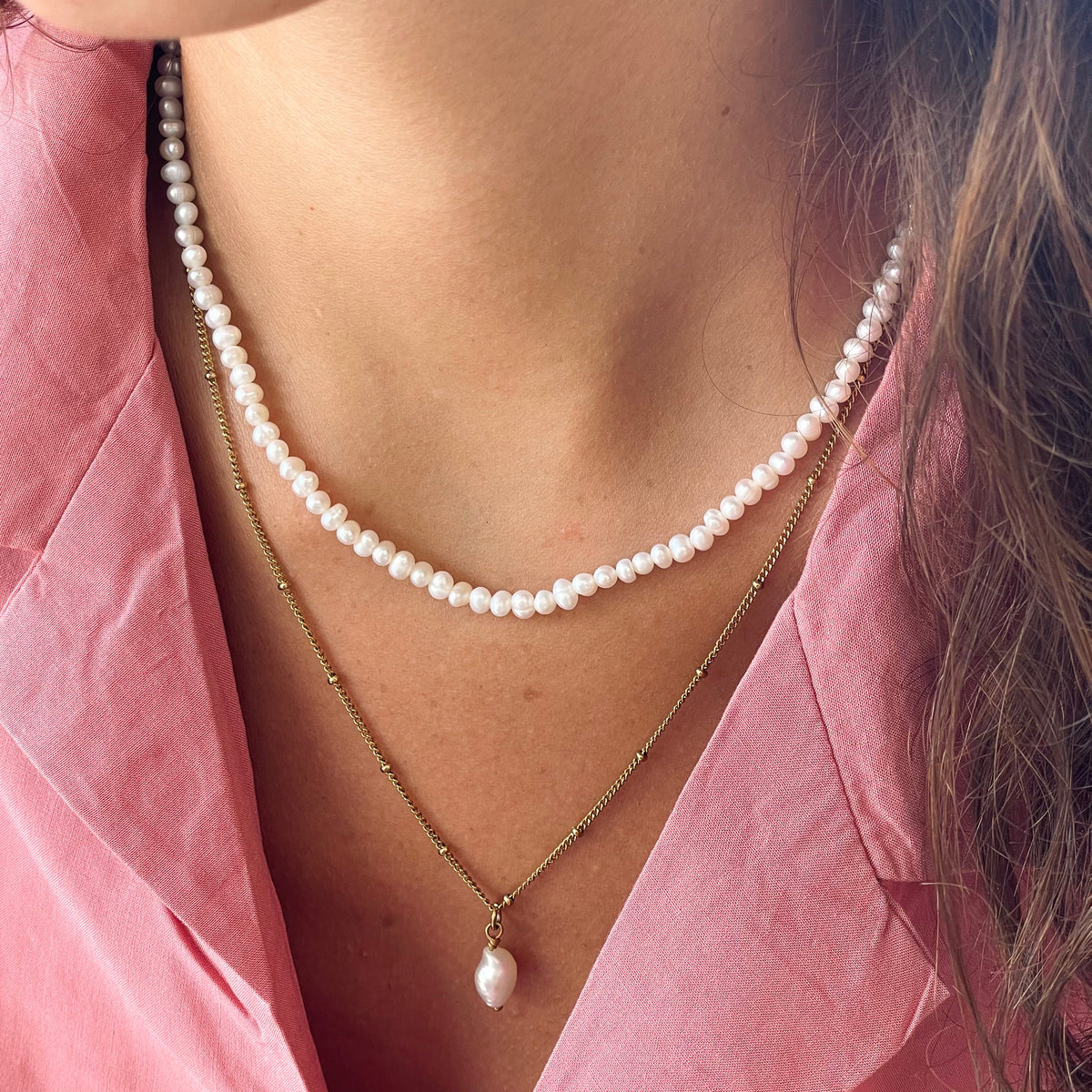 Mini Freshwater Pearl Choker, 36–42 cm