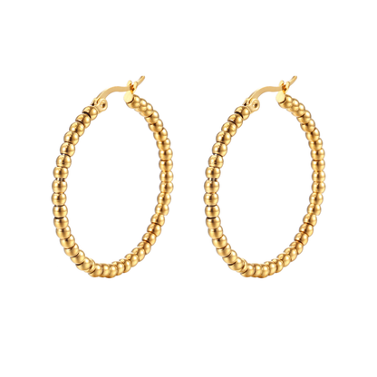 Beaded Texture Hoop Earrings — Mariella