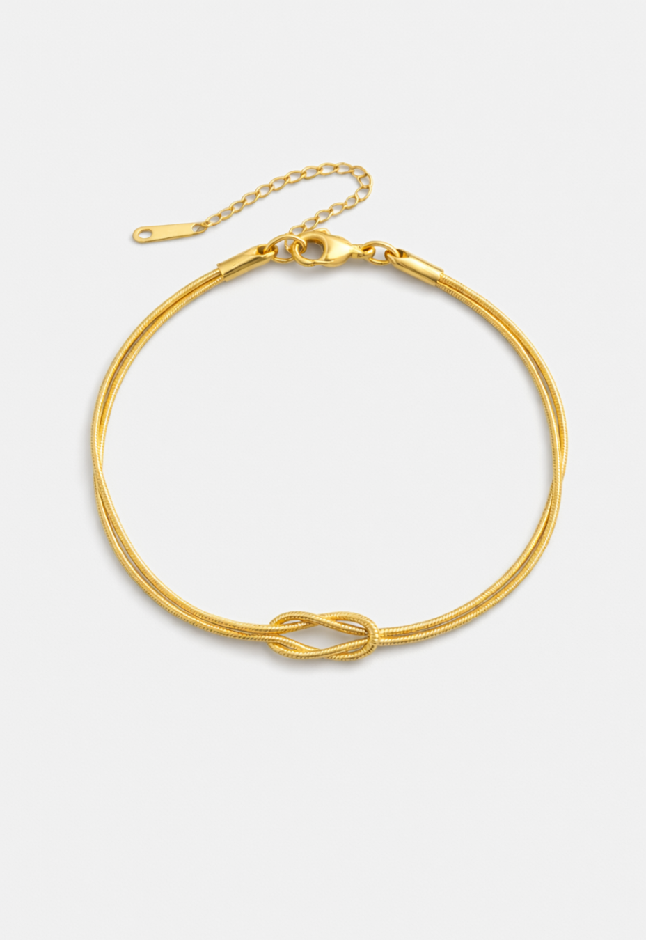 Infinity Knot Bracelet, 14K Gold-Plated Steel, Adjustable