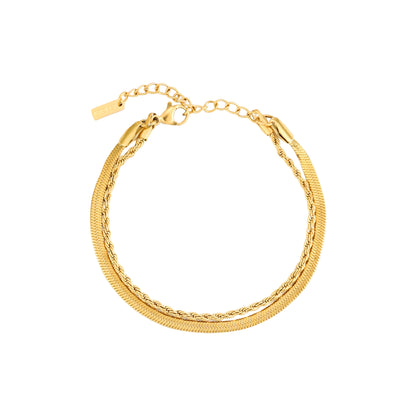 Herringbone and Rope Layered Bracelet — Ios