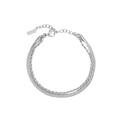 Herringbone and Rope Layered Bracelet — Ios
