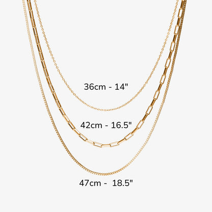 Triple Layer Chain Necklace — Saona