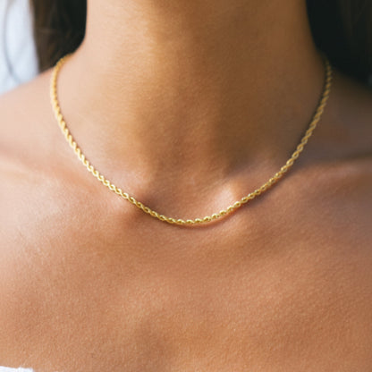 Rope Chain Necklace, 2 mm × 39 cm — Calvi