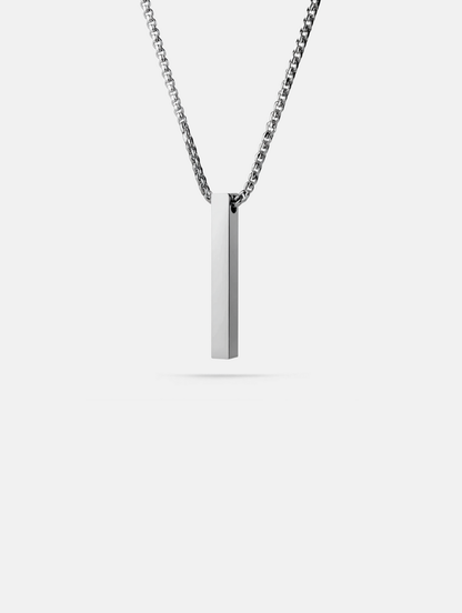 Long Bar Pendant Necklace, 40 mm, Stainless Steel — Linea