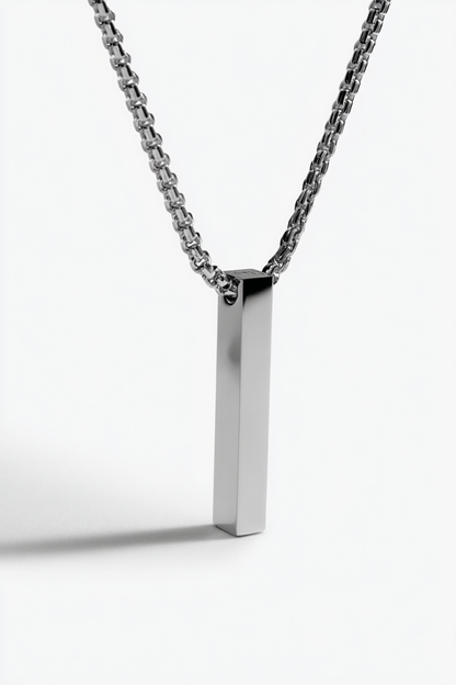 Long Bar Pendant Necklace, 40 mm, Stainless Steel — Linea