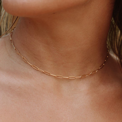 Paperclip Chain Choker, 3 mm × 39 cm — Cozumel