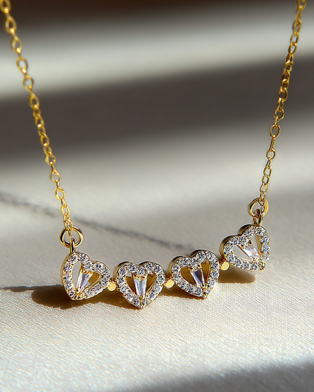 Convertible Clover and Four Hearts Necklace, Gold-Tone — Lucky Hearts