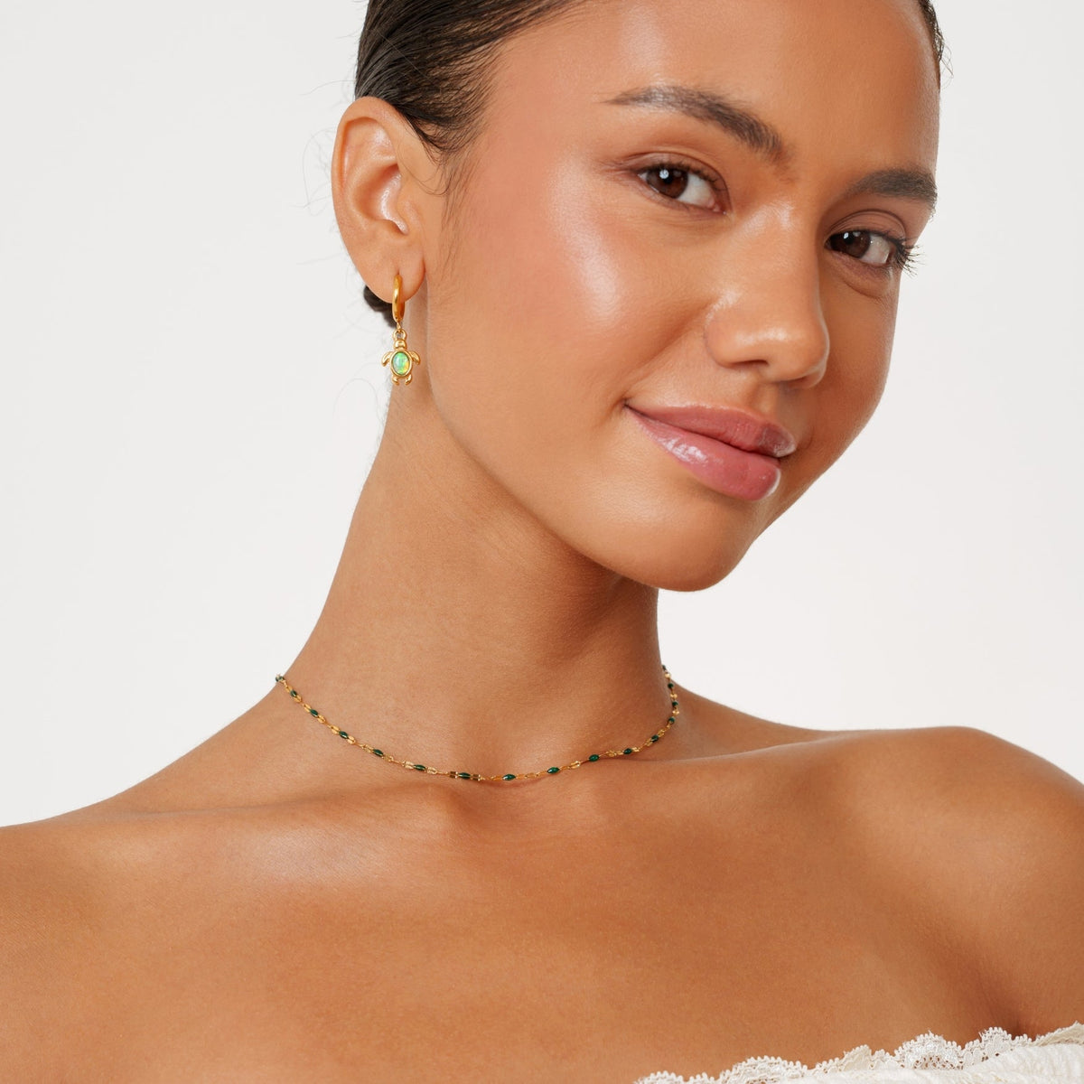 Green Enamel Choker Necklace — Emerald Coast