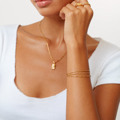 Triple Layered Chain Bracelet, Stainless Steel