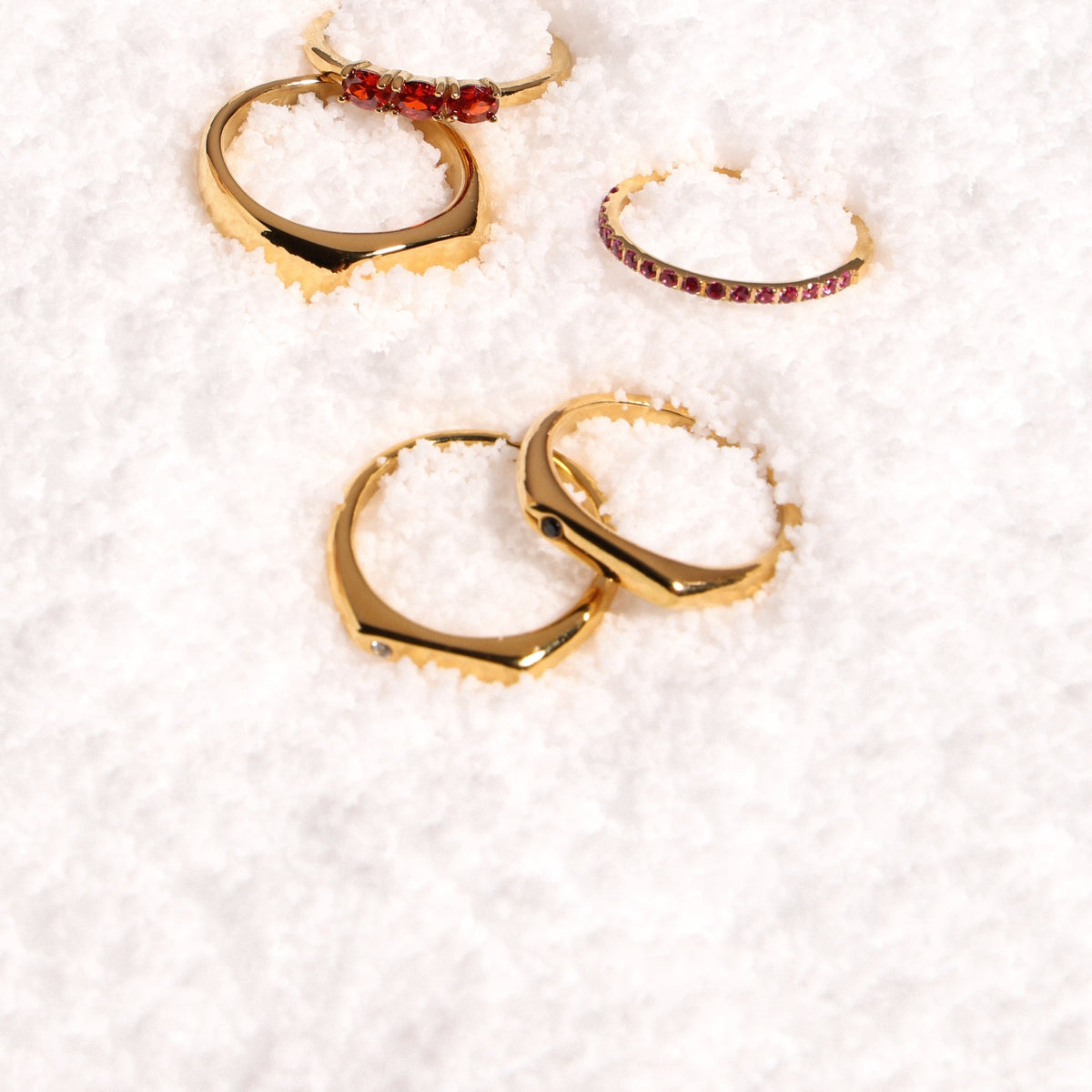 Black and White Zircon Rings Set — Best Friends
