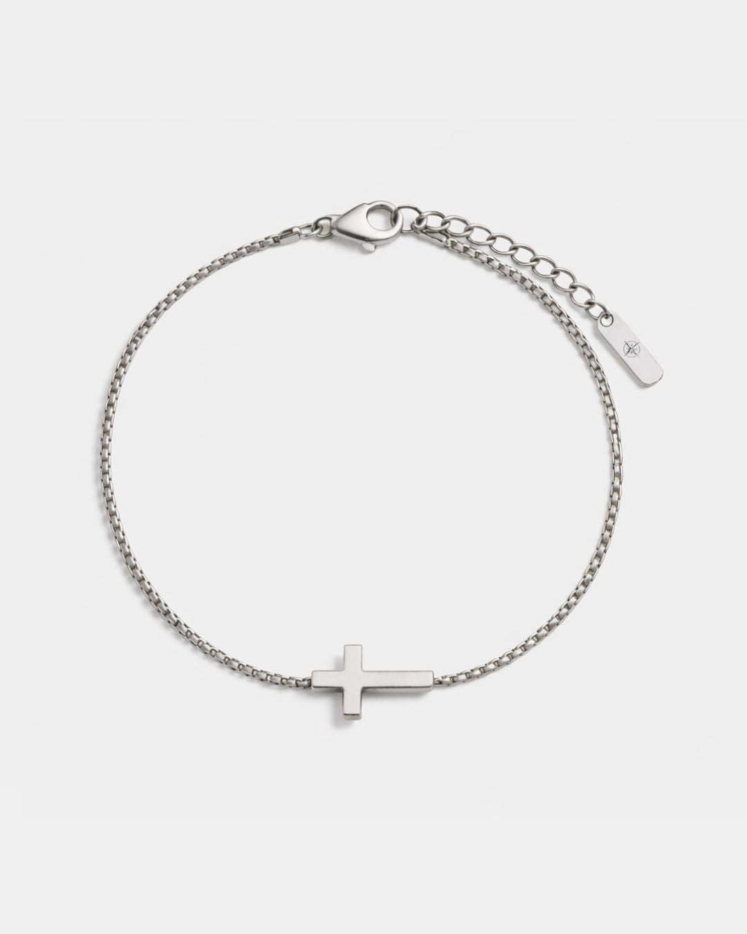 Minimal Cross Chain Bracelet, Silver-Plated Steel