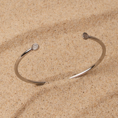 Pavé Disc End Cuff Bracelet — Mirari