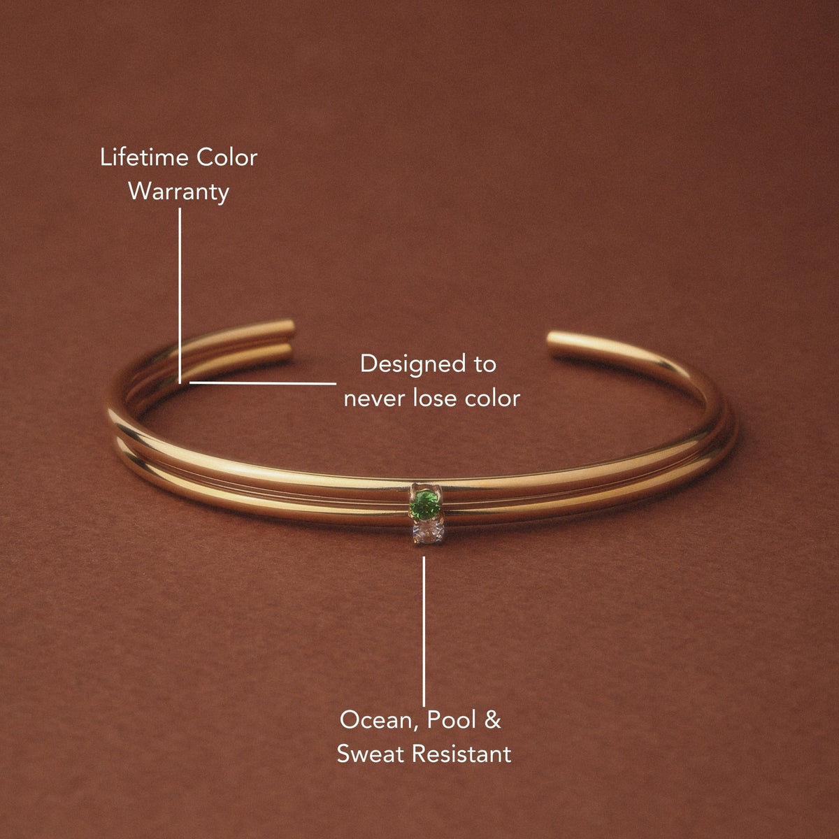 White Zircon Open Cuff Bracelet — Solar
