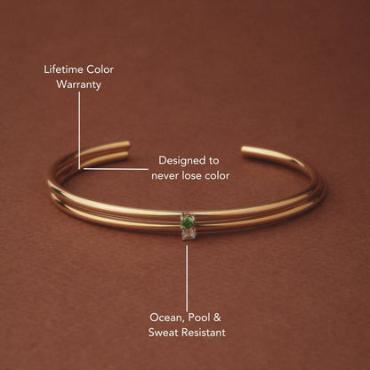White Zircon Open Cuff Bracelet — Solar