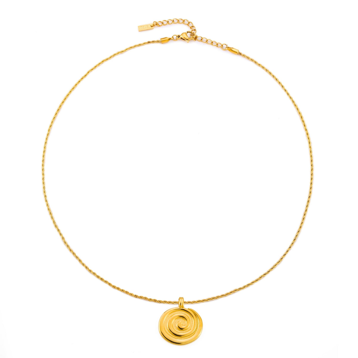 Spiral Disc Pendant Necklace, 19 mm, Gold PVD Steel — Nalu