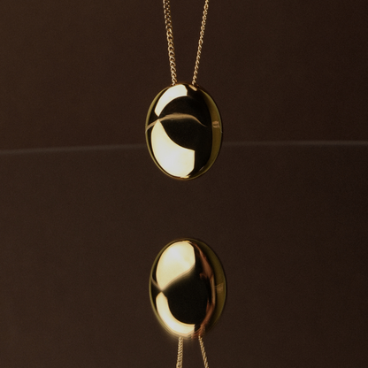 Polished Pebble Pendant Necklace, Steel
