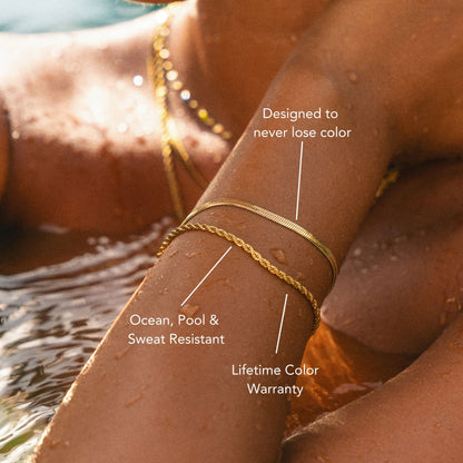 Herringbone and Rope Layered Bracelet — Ios