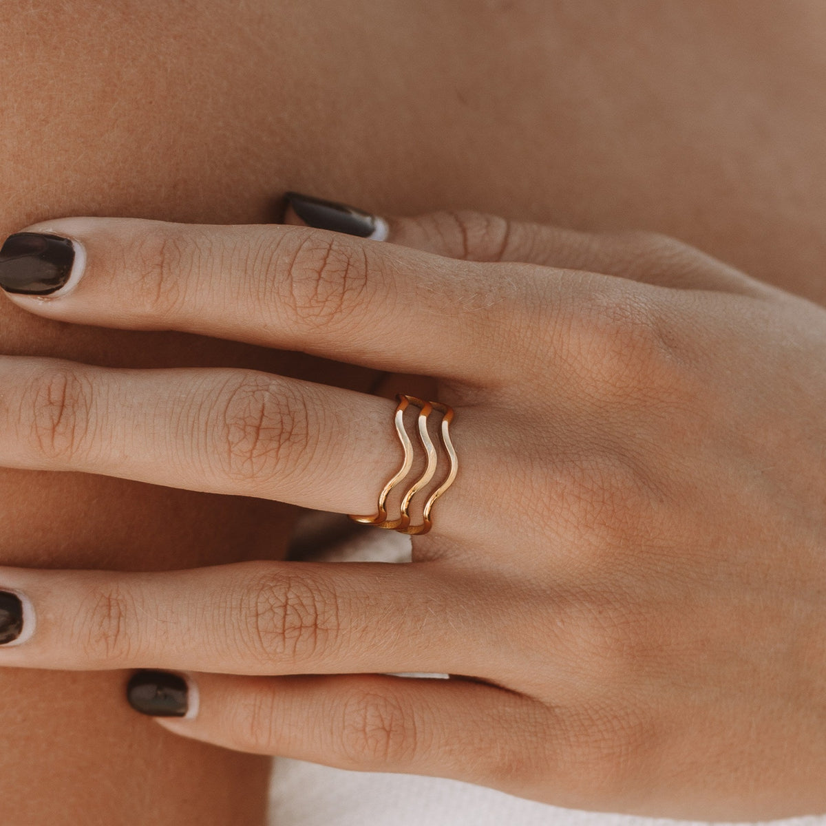 Triple Wave Band Ring — Ocean