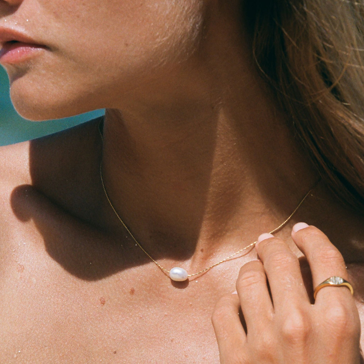 Single Baroque Freshwater Pearl Choker, 35 cm
